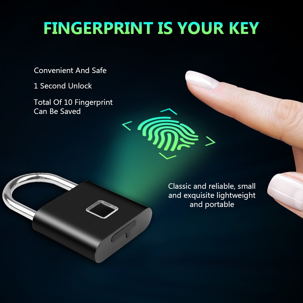 Portable Fingerprint Smart Padlock