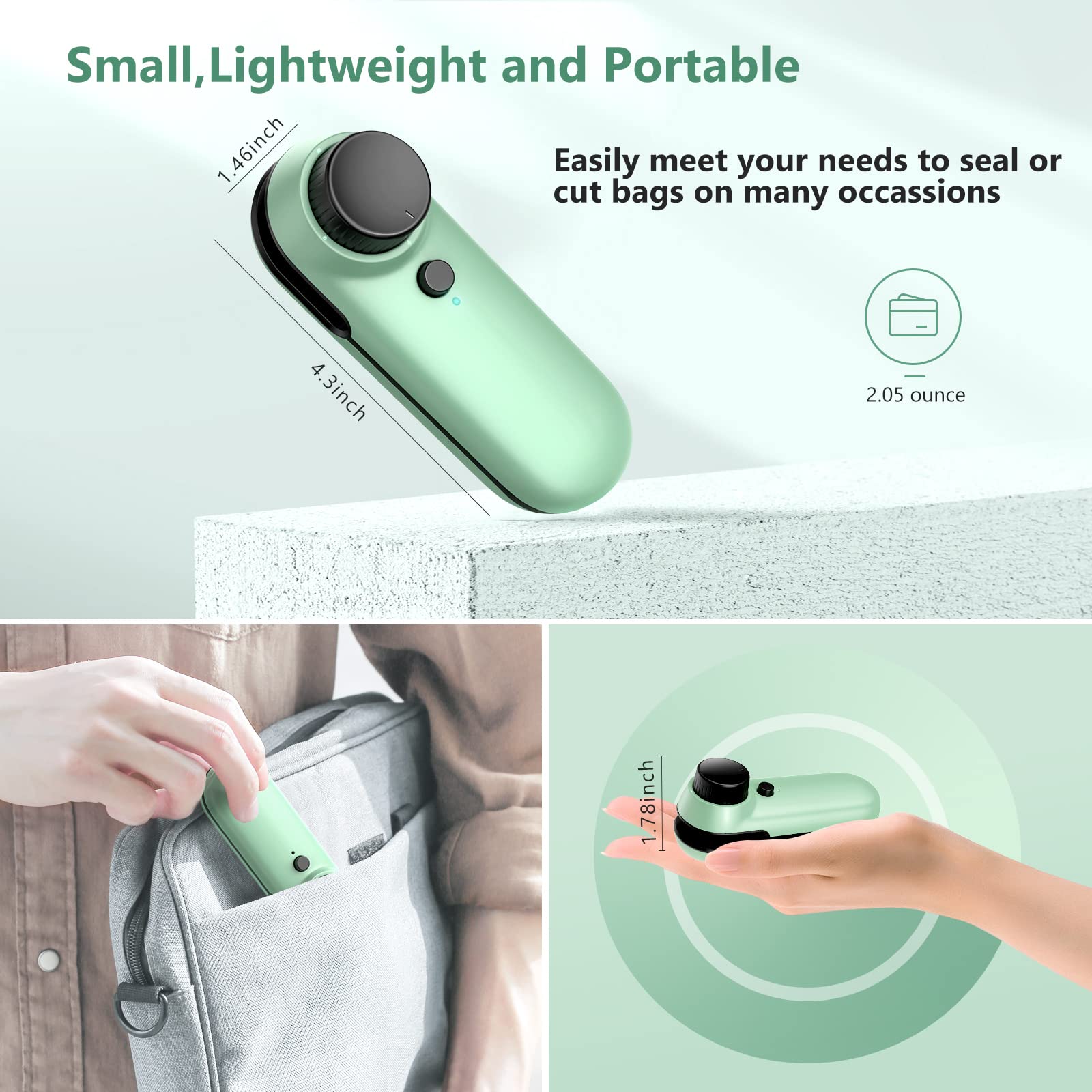 Portable 2 IN 1 Bag Sealer & Cutter Machine