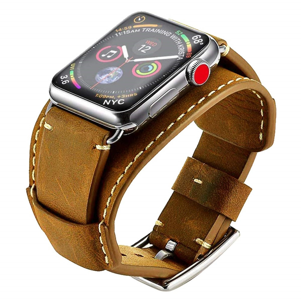 Genuine Leather Strap iWatch 38mm 42mm bracelet