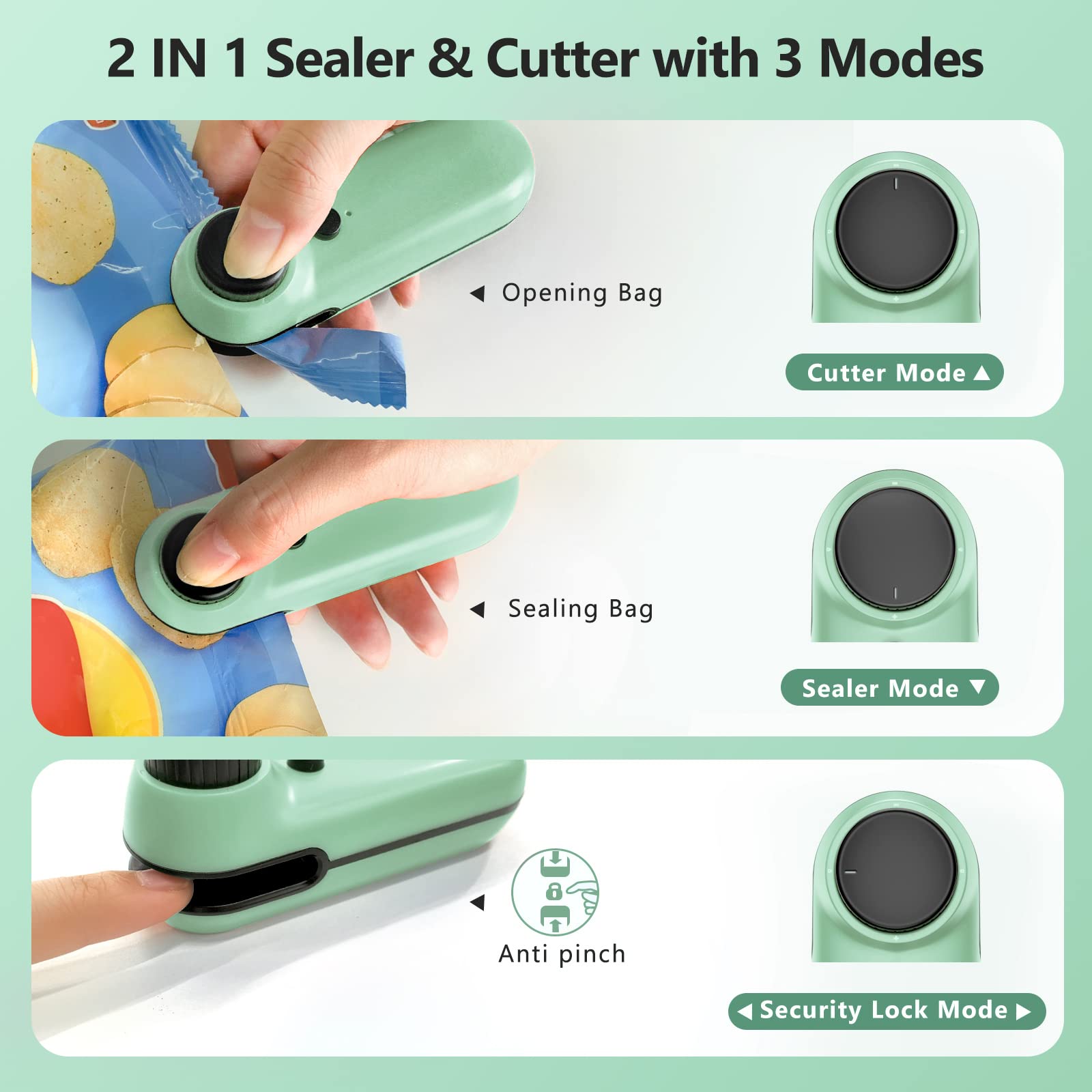 Portable 2 IN 1 Bag Sealer & Cutter Machine