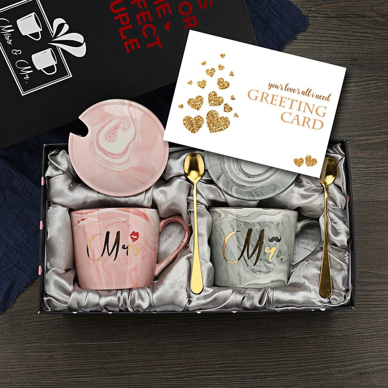 Mr and Mrs Coffee Mugs Cups Gift-Set