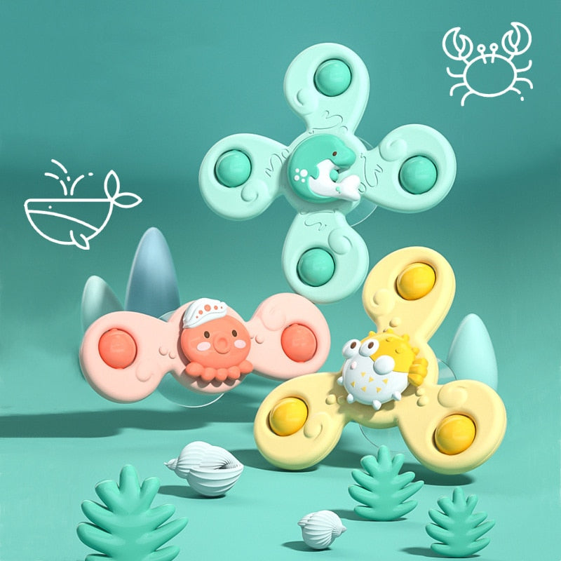 Suction Cups Spinning Top Toy For Baby
