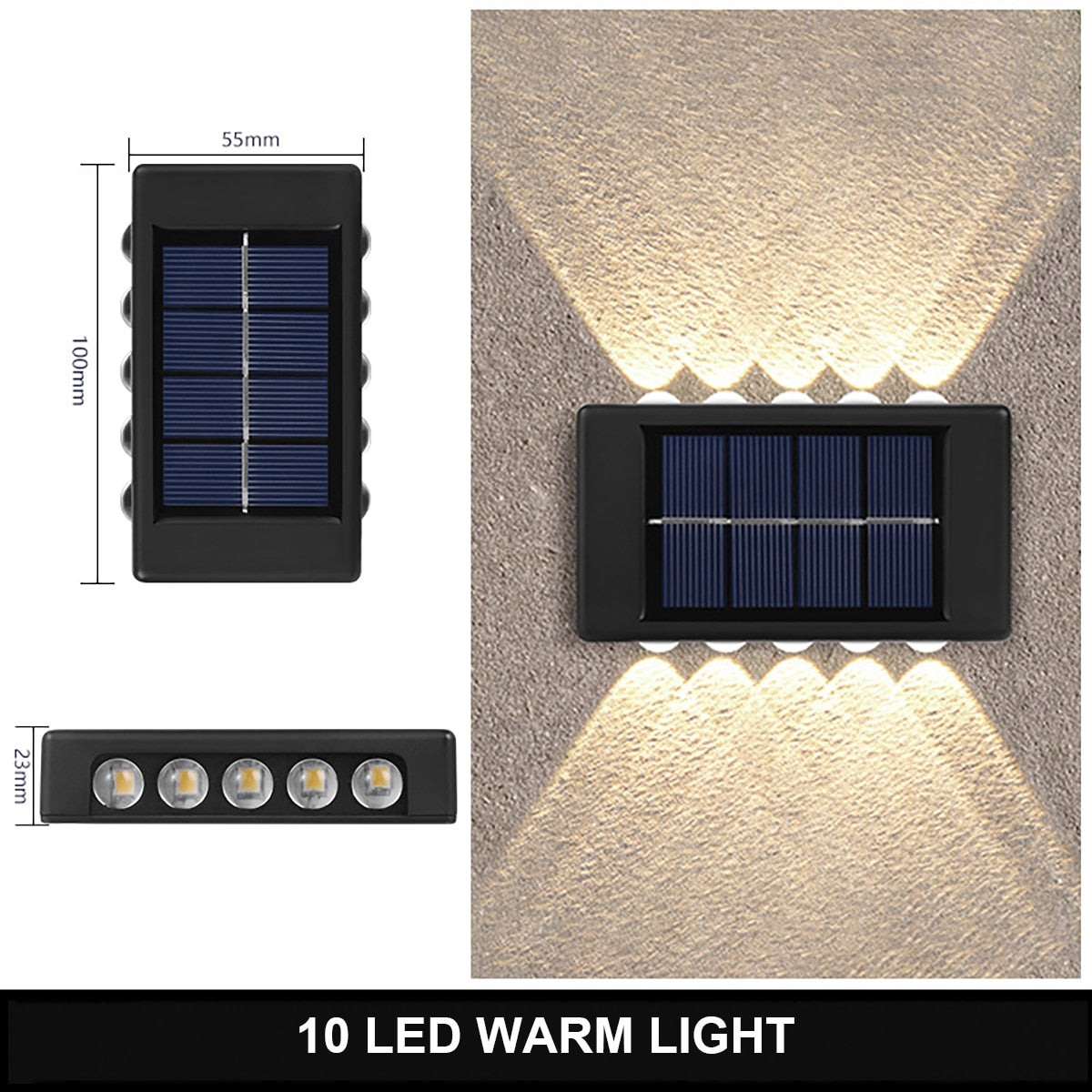 Outdoor Solar Wall Lamp Waterproof Luminous Lighting