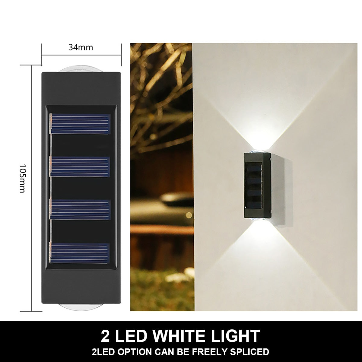 Outdoor Solar Wall Lamp Waterproof Luminous Lighting