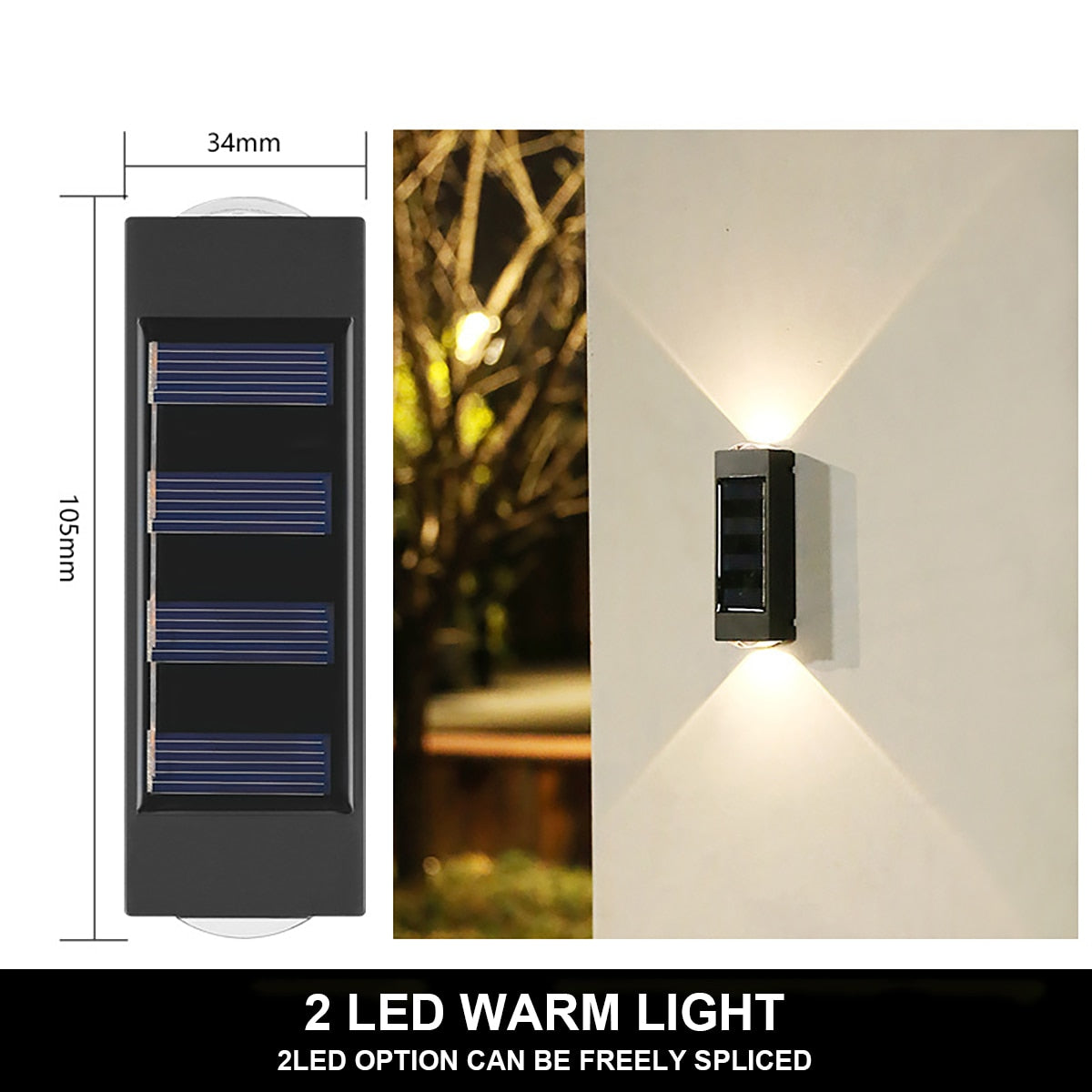 Outdoor Solar Wall Lamp Waterproof Luminous Lighting