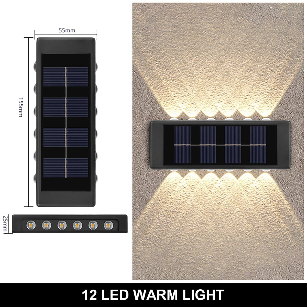 Outdoor Solar Wall Lamp Waterproof Luminous Lighting