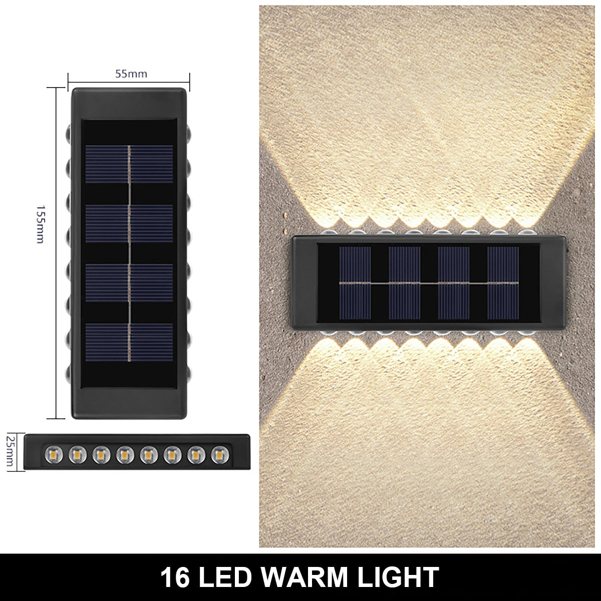 Outdoor Solar Wall Lamp Waterproof Luminous Lighting