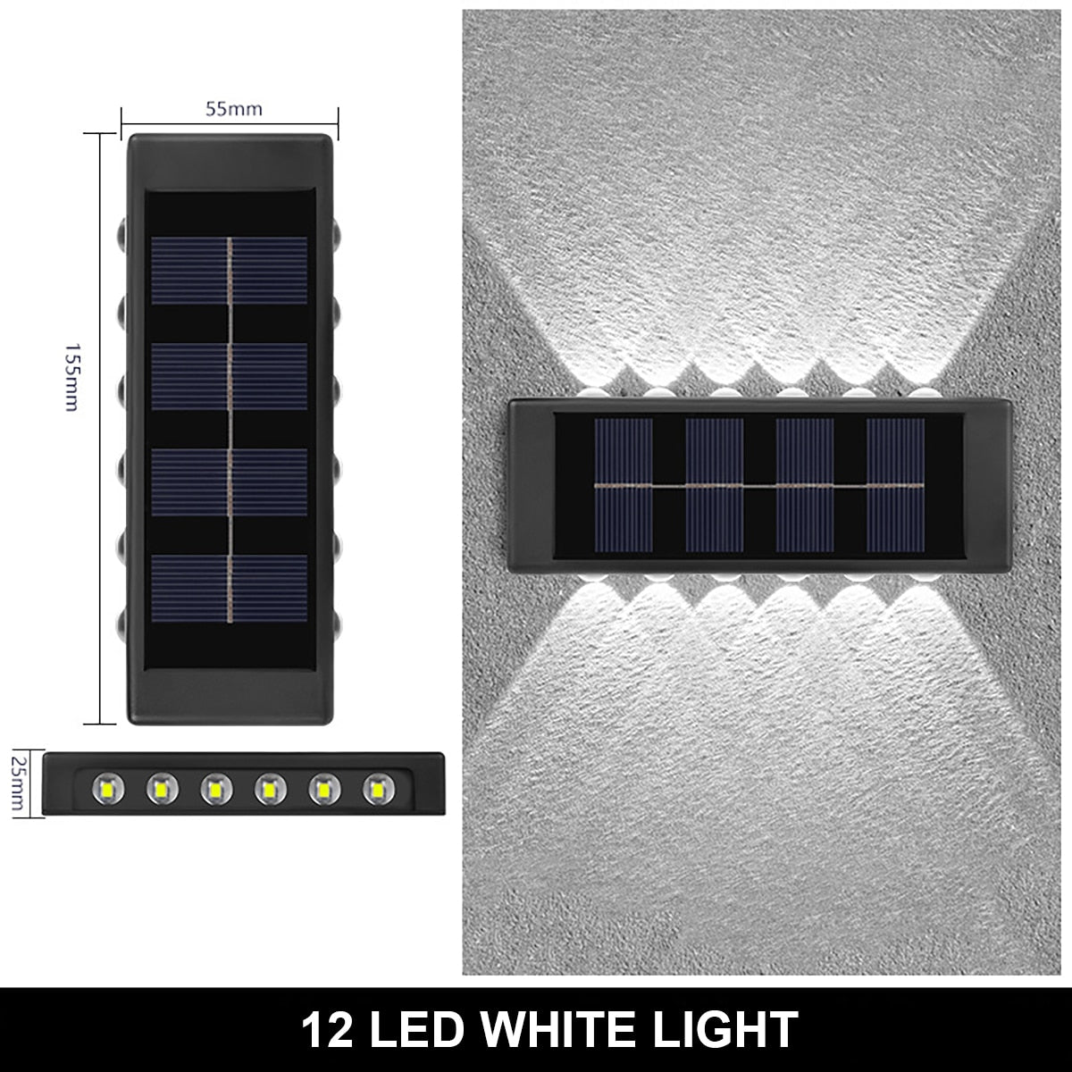 Outdoor Solar Wall Lamp Waterproof Luminous Lighting