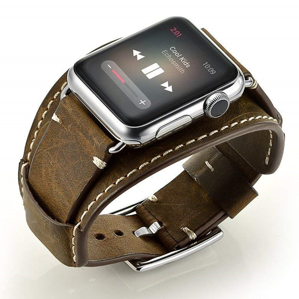 Genuine Leather Strap iWatch 38mm 42mm bracelet